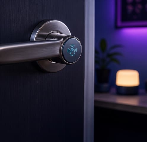 QuietDoor 门把提示器 AI 概念效果图